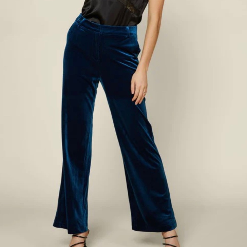 Velvet straight leg pants